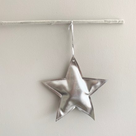 Shimmer this season with this fabric star hanging decoration. 