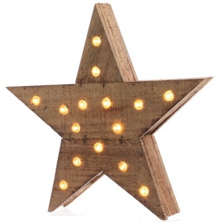 LED Wooden Star, Large