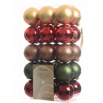 Pack of 30 Grand Cafe Themed Baubles, 60mm