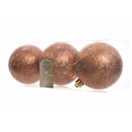 Pack of 3 Copper Ice Lacquer Baubles 