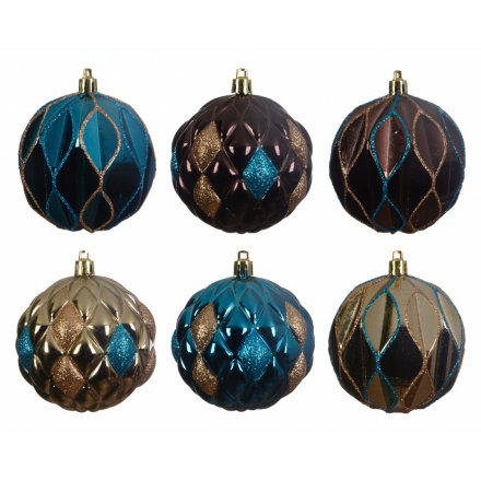 Graphic Sparkle Baubles, Pack of 3