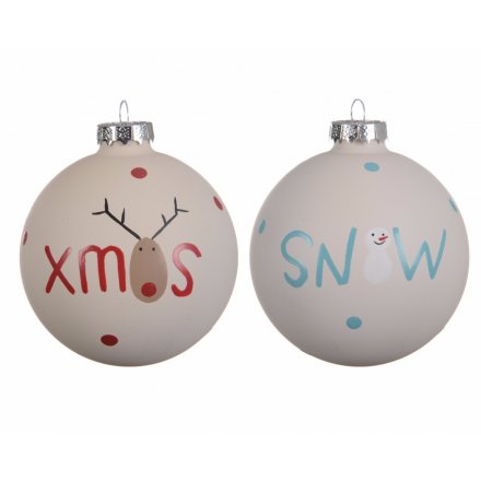 Painted Baubles, Pack of 2