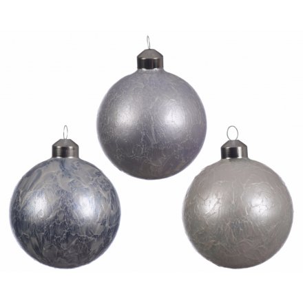 Frosted Baubles 8cm