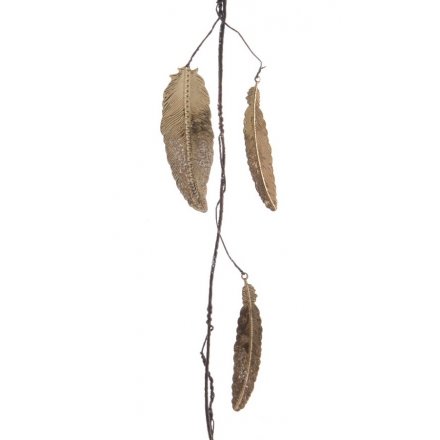 Gold Iron Feather Garland 120cm Large