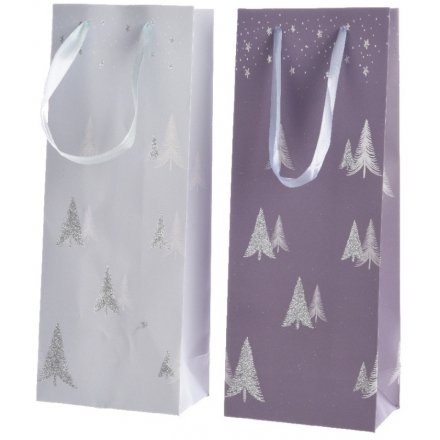 Silver / Purple Wine Bags, 2 Assorted