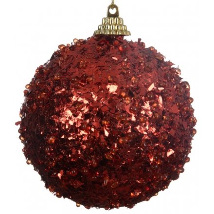 Red Glitter Baubles 8cm
