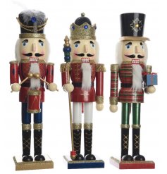 A mix of 3 traditional nutcracker decorations. An enchanting addition to any home this season.
