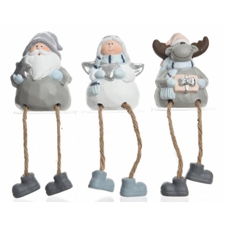 Santa, Angel & Reindeer Shelf Sitter, 3 Assorted