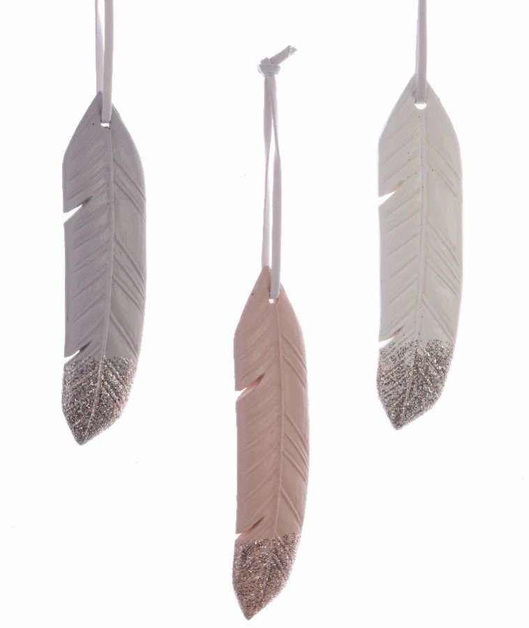 Glitter Feathers, 3 Assorted 33975 Christmas / Hanging Decorations