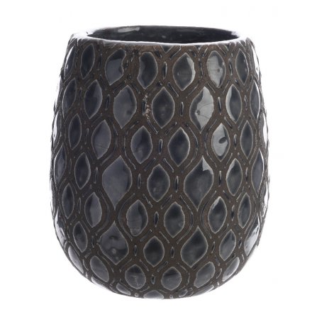 Terracotta Vase with Pattern 21cm