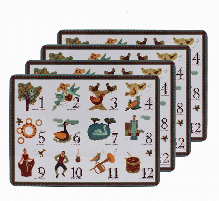 LP92963 / 12 Days Of Christmas Placemat Set 34039 Christmas / Mugs