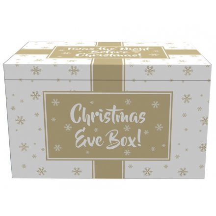 Christmas Eve Box Wooden Gold 21cm