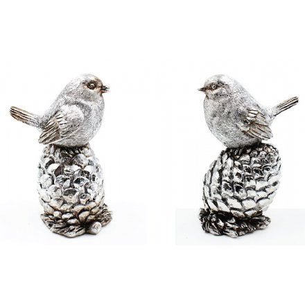 Perched Birds on Pinecone Decoration 