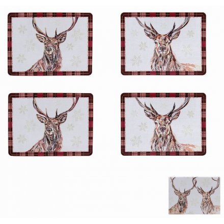 Winter Stag Placemats, Set Of 4