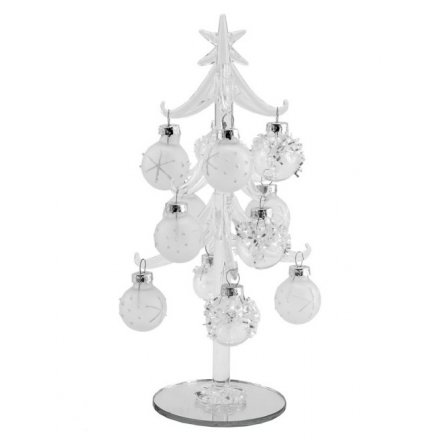 Glass Frosted Bauble Tree Ornament 