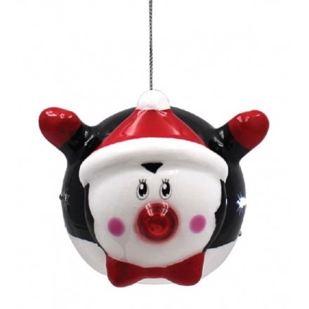 Add this fun flashing LED penguin bauble to your christmas tree for a funky flying look 