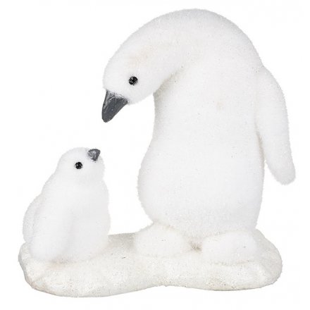 Fuzzy Father and Baby Penguin 29cm