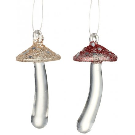 Glitter Mushroom Hangers