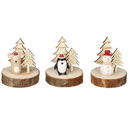 An assortment of 3 Christmas Tree Friends, 7cm
