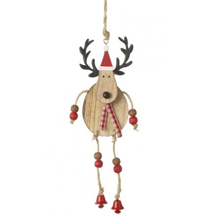 Wooden Hanging Reindeer 