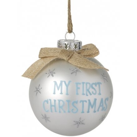 First Christmas Blue Bauble 