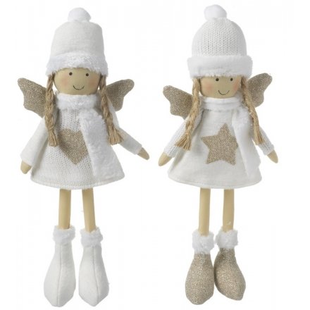 Gold & White Fabric Angels
