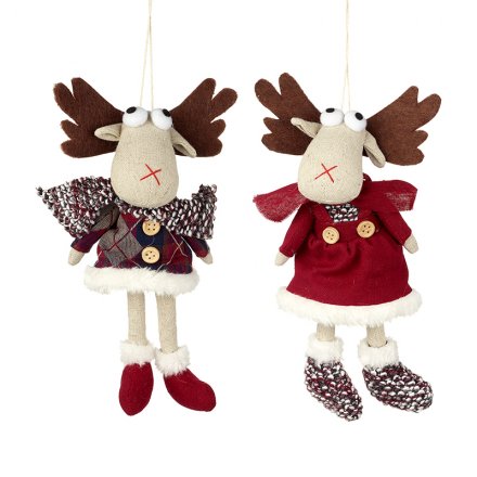 Hanging Christmas Moose 2 Asst