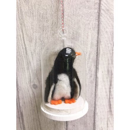 Felt Penguin in Cloche 