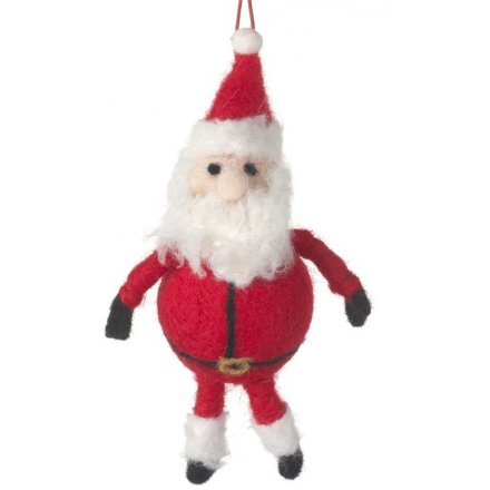 Felt Hanging Santa, 14cm