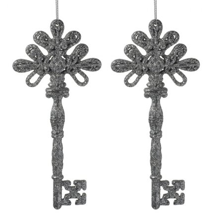 Ornate Silver Keys, Set of 2
