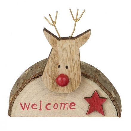 Bark Reindeer Welcome Sign