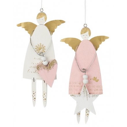 Pink/Gold Angel Hanging Decoration