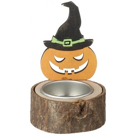 Pumpkin Witch Tealight Holder