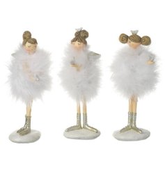 Bring these 4 delicate little resin ballerinas to your christmas set up to add that magical fluffy feeling 