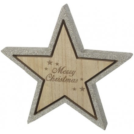 Glitter Merry Christmas Star