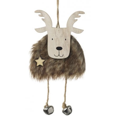 Fur Moose With Bells, 18.5cm