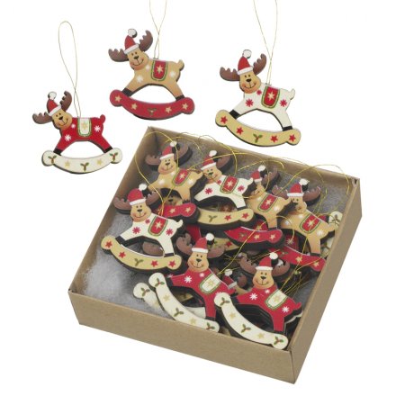 Red and Gold Rocking Reindeers, Set 18