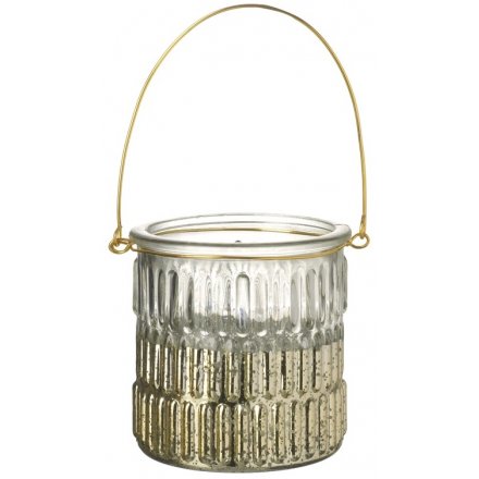 Glass Lantern With Touches Of Gold