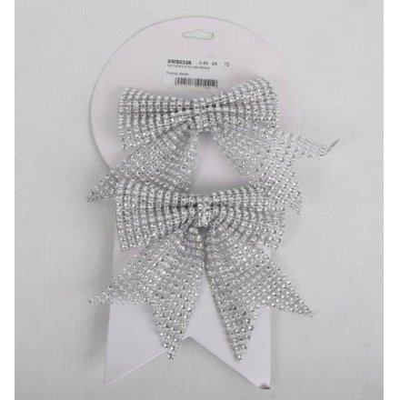 Silver Bows, Pack Of 2