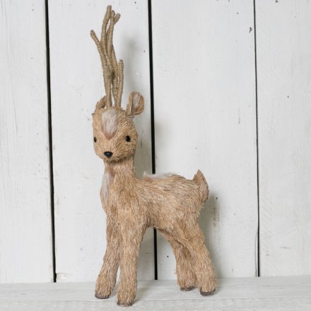 Natural Reindeer with Faux Fur 56cm