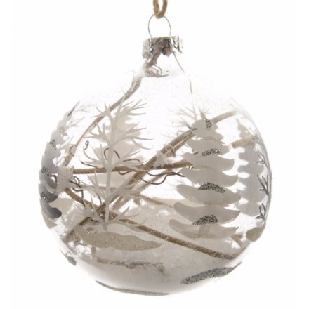Pack of 3 Snow and Branch Baubles