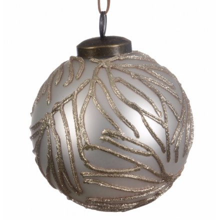 A pack of 3 luxurious silver and gold baubles