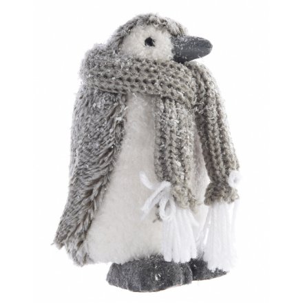 Foam Penguin With Cotton Scarf, 18cm 