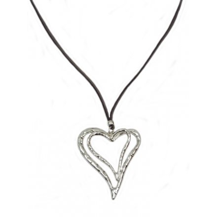 Double Heart Cord Necklace