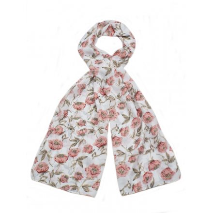 Navy and pink coloured pretty floral scarves. A lovely seasonal gift item and fashion accessory.