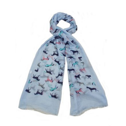 Add a pop of colour to your wardrobe this season with this equestrian style scarf in an assortment of colours.