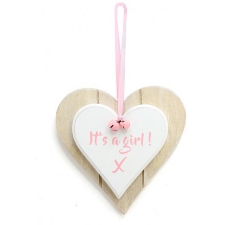 Its A Girl - Heart Plaque