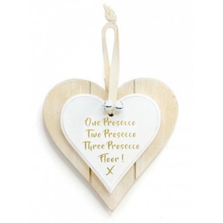 Prosecco Hanging Heart Decoration