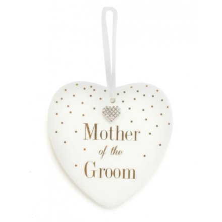 Mad Dots Mother of The Groom Heart Plaque