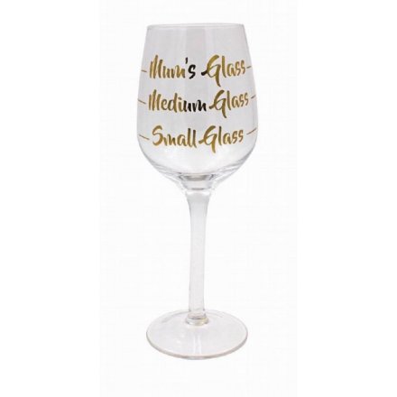Gold Mum's Wine Glass